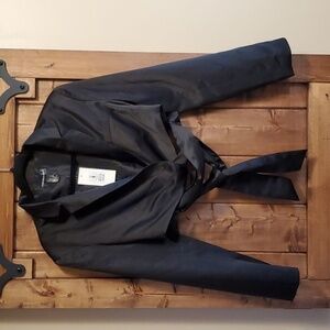 Streetwear Society Black Satin Wrap Shirt Medium